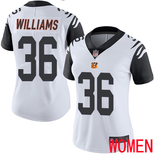 Cincinnati Bengals Limited White Women Shawn Williams Jersey NFL Footballl #36 Rush Vapor Untouchable->women nfl jersey->Women Jersey
